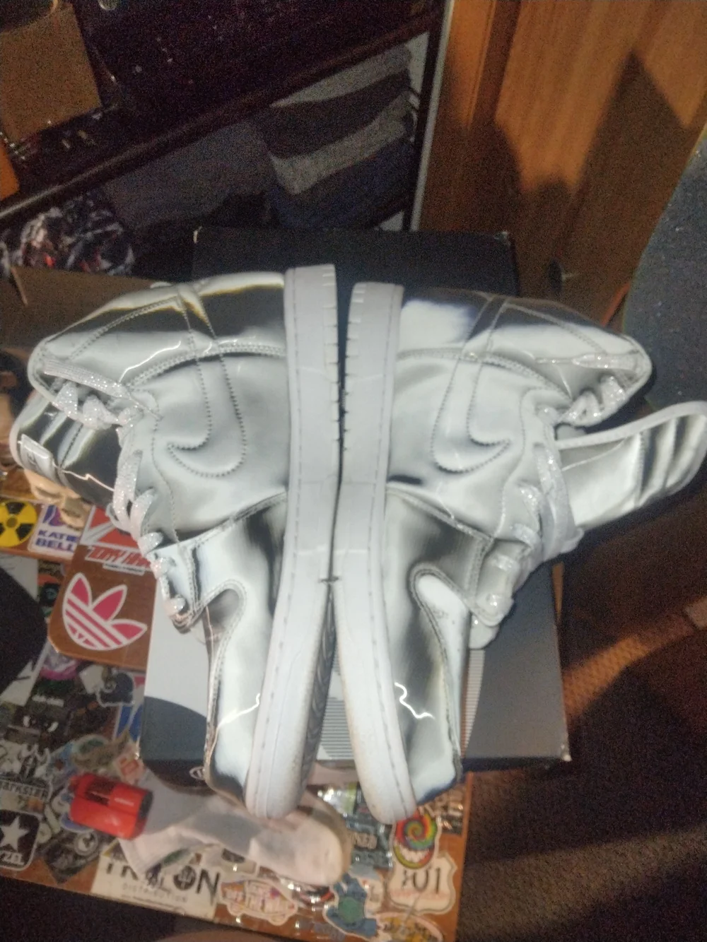 Nike Dunks Hi/C Black,Silver and White- 12